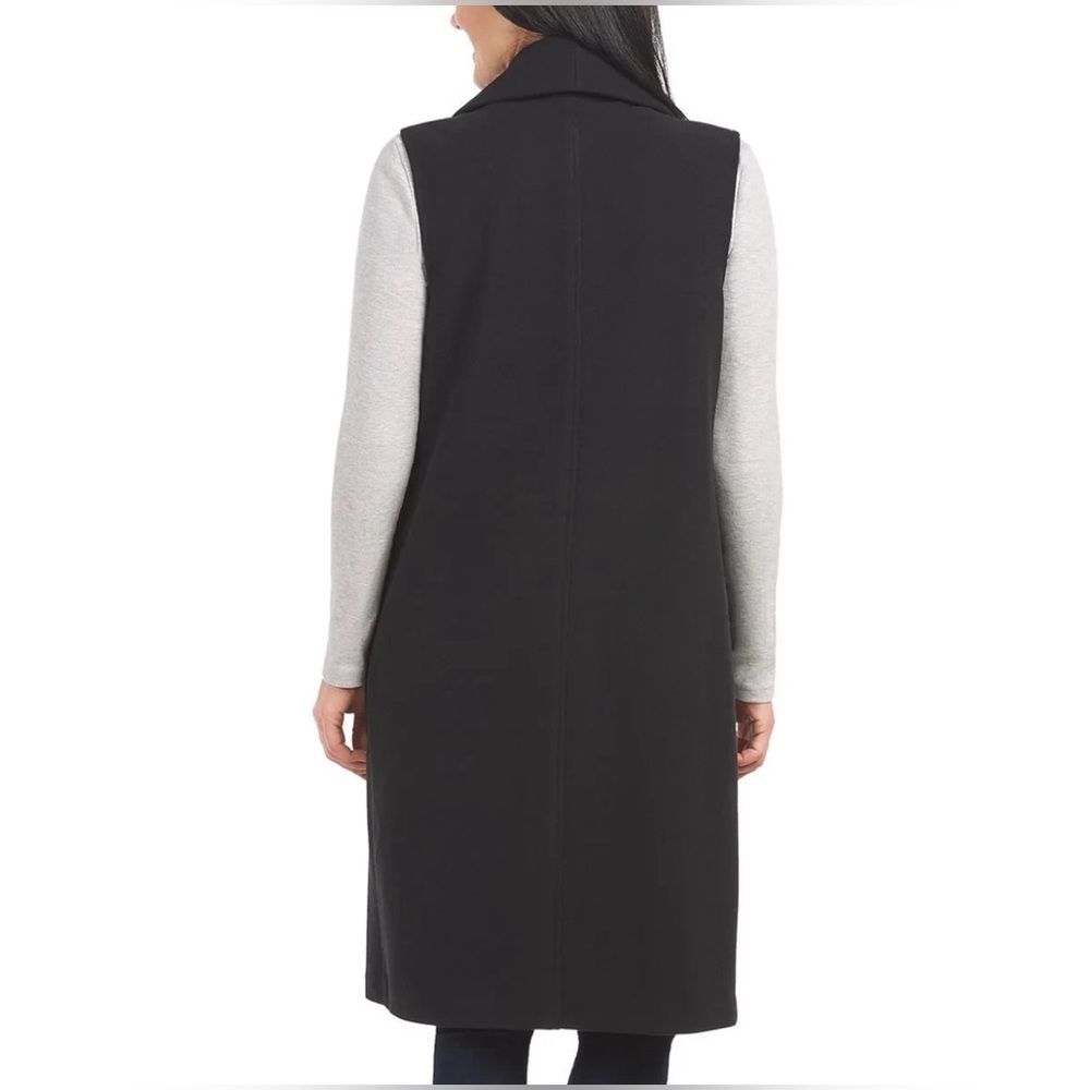 Hilary Radley Women’s Faux Wool Vest XXL Black Sleeveless Long Vest Size S - Picture 3 of 4